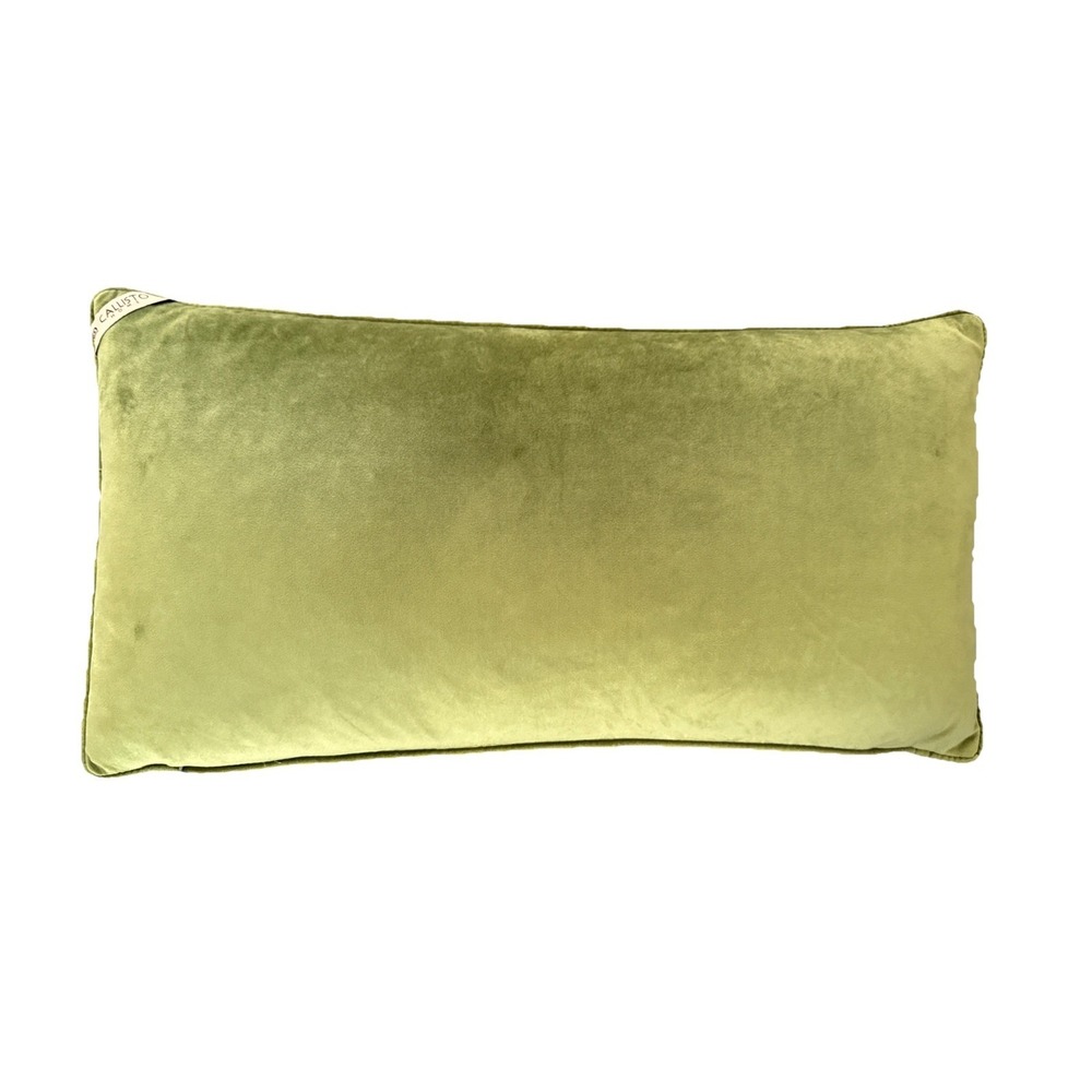Callisto Home Velvet Lumbar Pillow Emerald Green Down Feather Insert 25 X 13 EUC